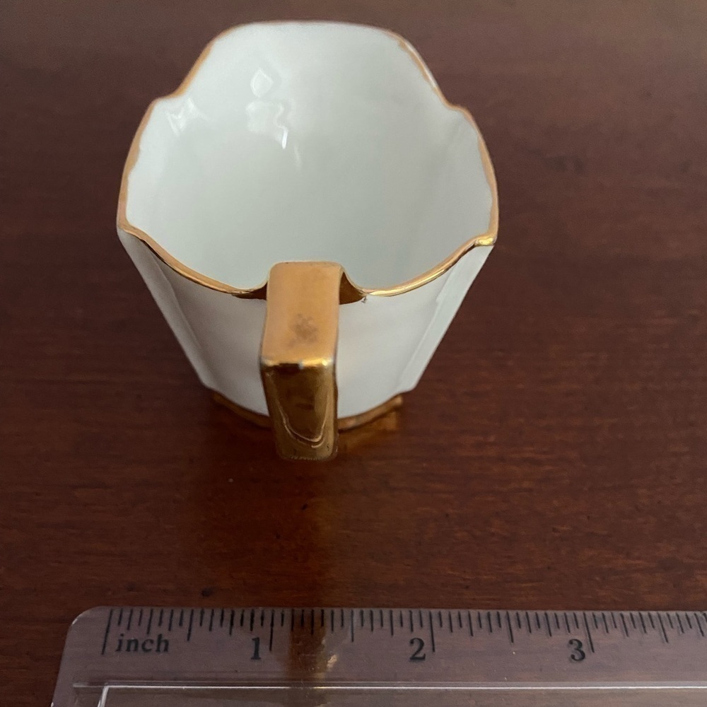 Vintage Porcelain Creamer/Gold Trim & Floral Detail/Collectible Mini Pitcher - Picture 7 of 7